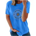 thumbnail image 1 of Pntutb moda adulta mujer cuello redondo manga corta tops camiseta estampados sueltos cortos Pntutb Pntutb-7039, 1 of 8