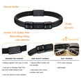 thumbnail image 4 of 555Jewelry Braided Stainless Steel & Leather Bracelet for Men and Boys, 8.25 Inch, Black, 4 of 6