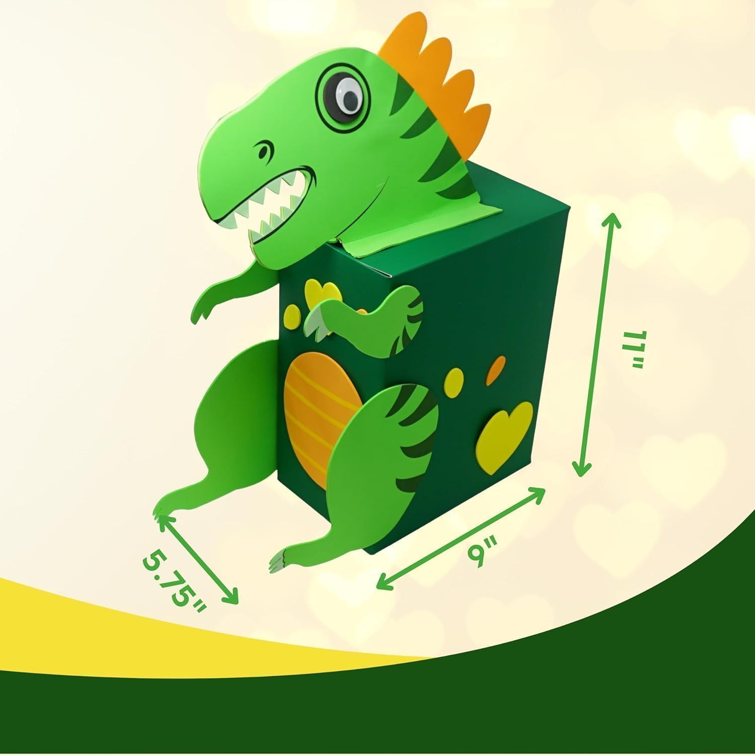 4E’s Novelty DIY Dinosaur Valentine Card Box Craft Kit Classroom Valentine Party Activity for Kids