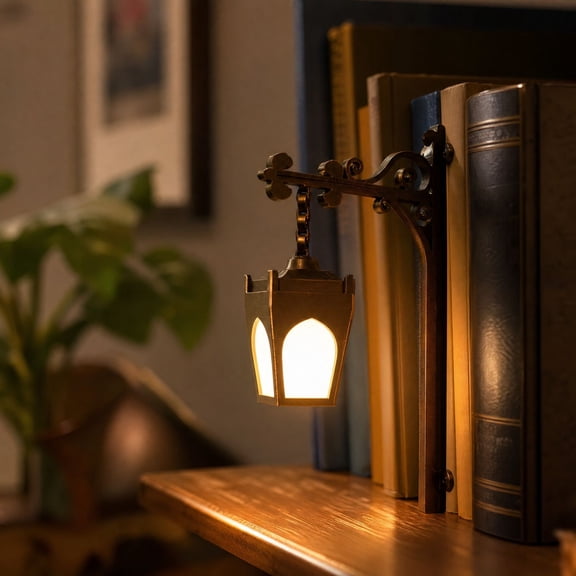 Library Lantern-Decorative Bookshelf Lighting,Fantastic Shelf Decor Lamp with Warm LED Nightlight,Miniature Hanging Shelf Lamp,Portable Mini Bookshelf Lamp for Literary Lovers