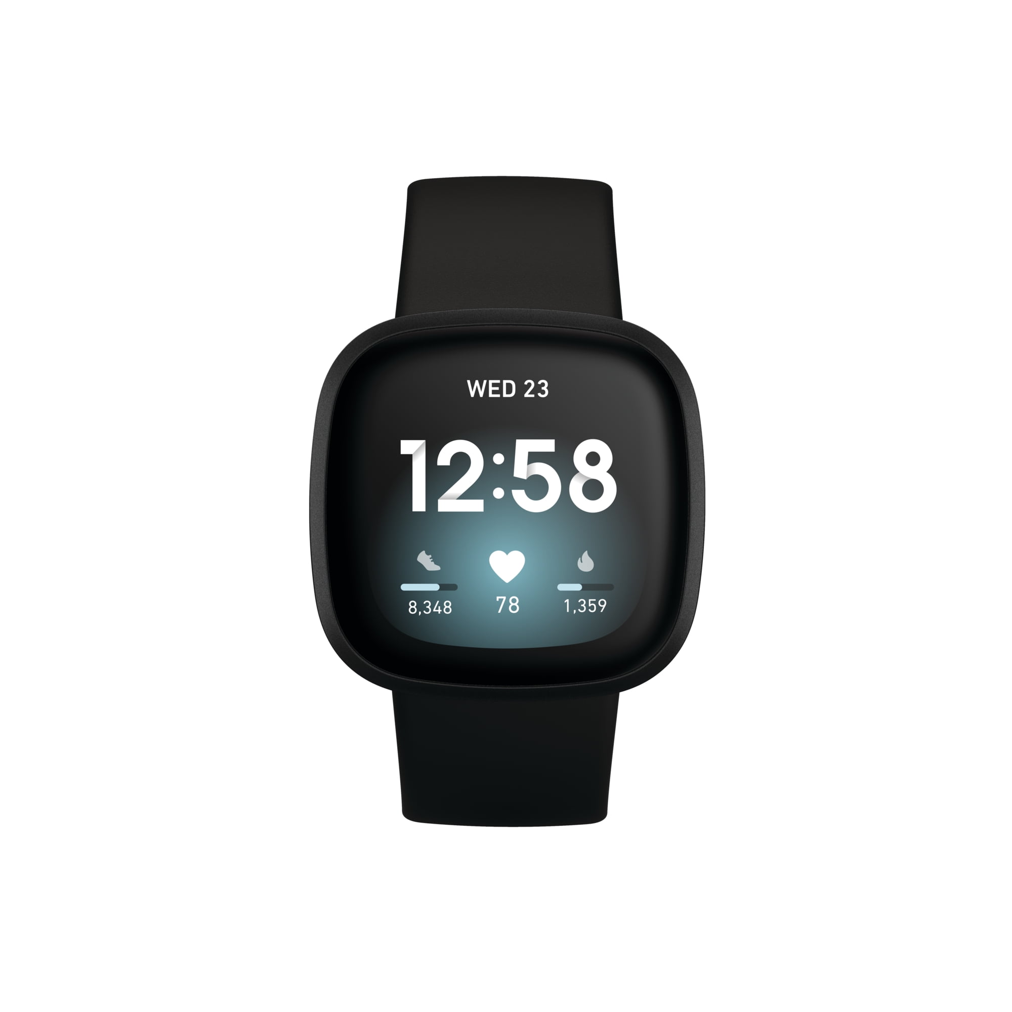 Fitbit Versa 3 Health & Fitness Smartwatch - Black/Black Aluminum Walmart.com