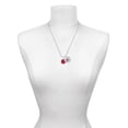 thumbnail image 3 of Delight Jewelry Silvertone Small Maroon Enamel Disc Silvertone Script Initial Disc - T - Charm Necklace, 20"+3", 3 of 4