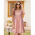 thumbnail image 3 of Women's Summer Casual Dress V Neck Ruffle Sleeves Loose Flowy Swing Mini Dress, 3 of 4