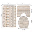 thumbnail image 3 of Brown Geometric Triangle Diamond Pattern Bathroom Rugs Sets 3 Piece,Toilet Cover Set,Absorbent Non Slip Bathroom Mats Sets with U-Shaped Contour Rug Toilet Rug Set, 3 of 5