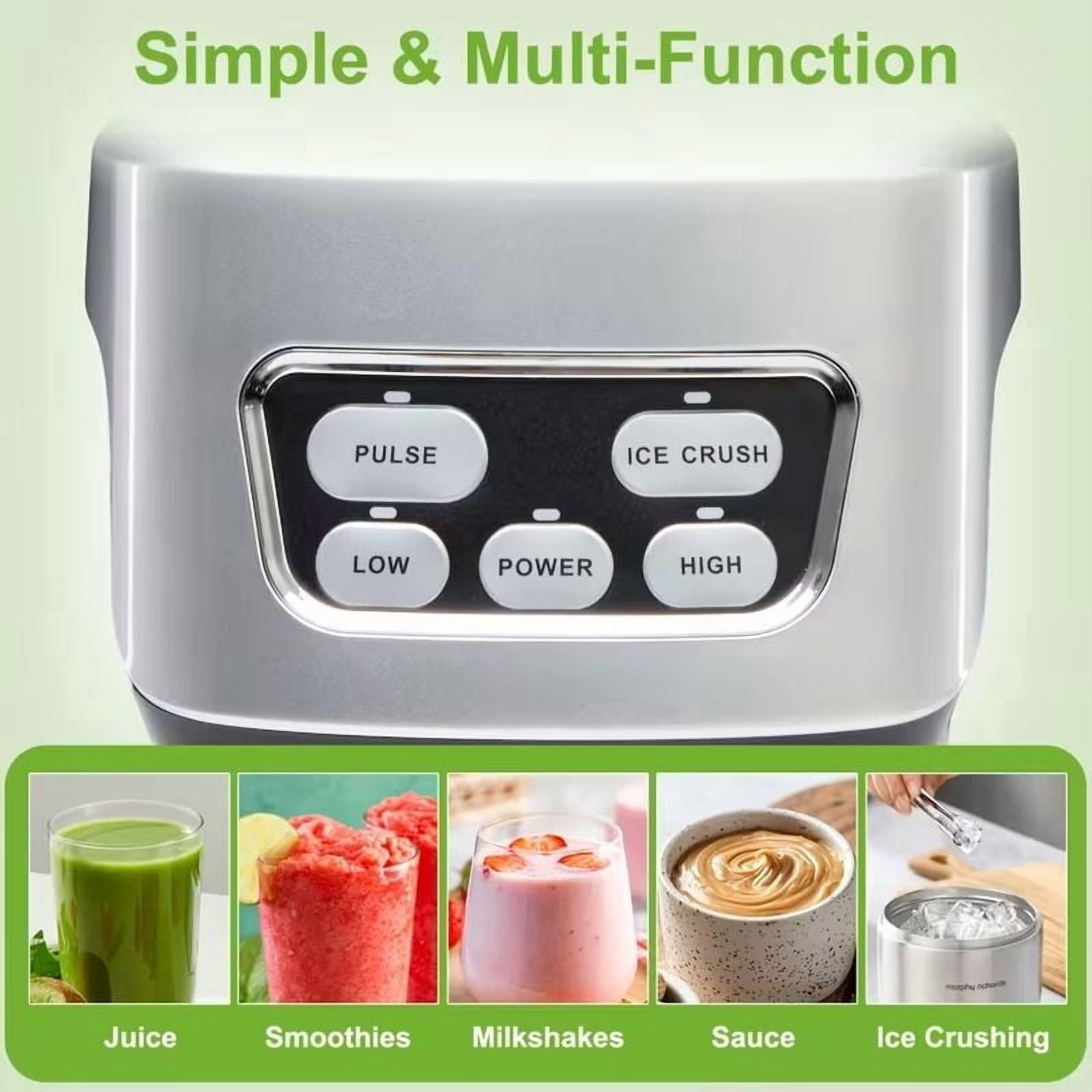 Moothie Blender, Countertop Blenders for Kitchen with 23 34 60oz BPA-Free Portable Cups, Professional Smoothie Maker with Four Programs for Shakes, Sauces, Juice And Ice Crushing
