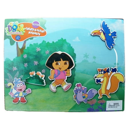 Glitter Magnet - Dora the Explorer Glitter Create-A-Scene Moveable Magnet Set