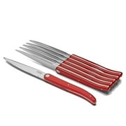 Laguiole Sens 6-Piece Steak Knife Set - Red handle