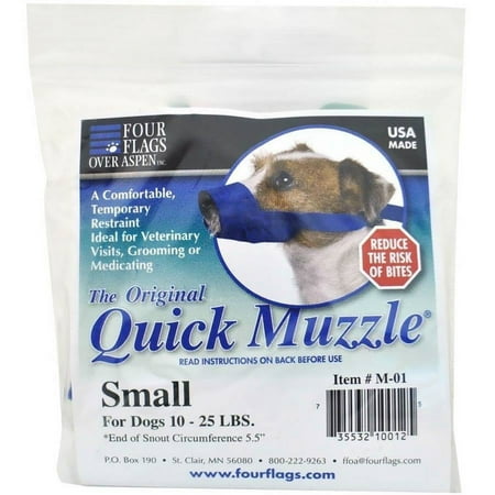 Dog Games Nylon Dog Muzzle, Small, Blue