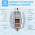 thumbnail image 3 of 20-stage shower filter, suitable for hard water, reduces sediment, high-output shower water filter, improves skin, hair, and nail conditions, structure, polished chrome, 3 of 4
