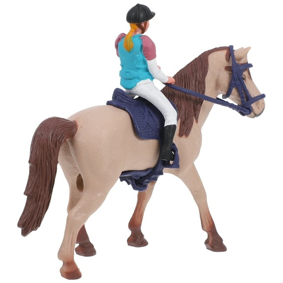 Hand-Painted Horse Sculpture With Rider Diy Miniature Horse Rider Horse Figurine Horse Racing Toy Horses Figurine Horse Riding Ornament