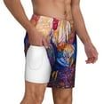 thumbnail image 3 of Balery Rooster Oil Painting Mens Swim Trunks Swim Shorts for Men Quick Dry Inseam Beach Shorts with Compression Liner Pocket-3X-Large, 3 of 9