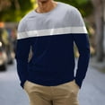 thumbnail image 2 of XFLWAM Mens Crew Neck Long Sleeve T Shirt Color Block Tees Shirt Casual Stretch Workout Casual Blous, 2 of 4