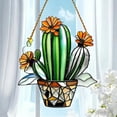 thumbnail image 5 of AYktou St. Patrick's Day Suncatchers, 8×8 Inch Imitation Cactus 2D Acrylic Stained Glass Window Hanging Ornament, Sun Catchers Pendants for Window Door Garden Home Decor Christmas Birthday Gifts, 5 of 6