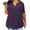 Purple, variant on Uaswgudfs Women's Plus-Size Casual V-Neck Short Sleeve Blouse - Slit Detail & Lightweight Fabric for Trendy Summer Tops Comfort