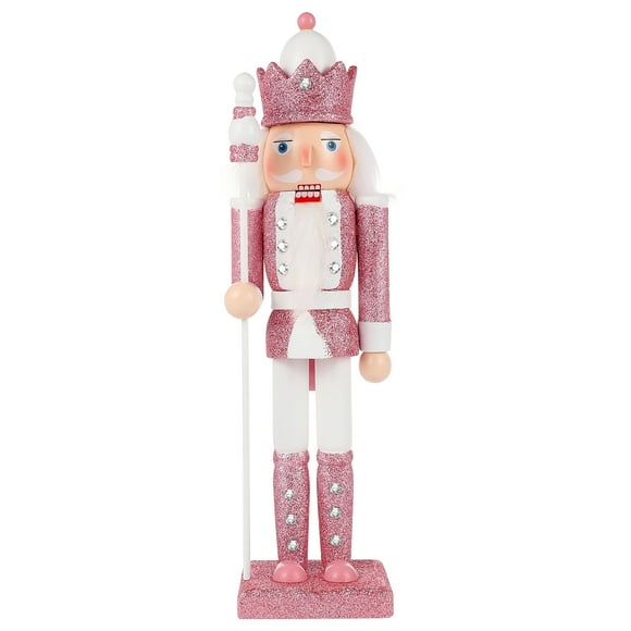 MasteelfCA NOLITOY Christmas Nutcracker Traditional Wooden Nutcracker Pink Nutcracker Ornament Holiday Nutcracker Soldier Figure