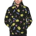 thumbnail image 4 of Hoodies for Men - Blue Purple Yellow Carnations Flowers Long Sleeve Comfrt Men'S Fashion Hoodies & Sweatshirts, Sweatshirts for Men Hoodies Pullover Clothing Clothes with Pouch, 4 of 7
