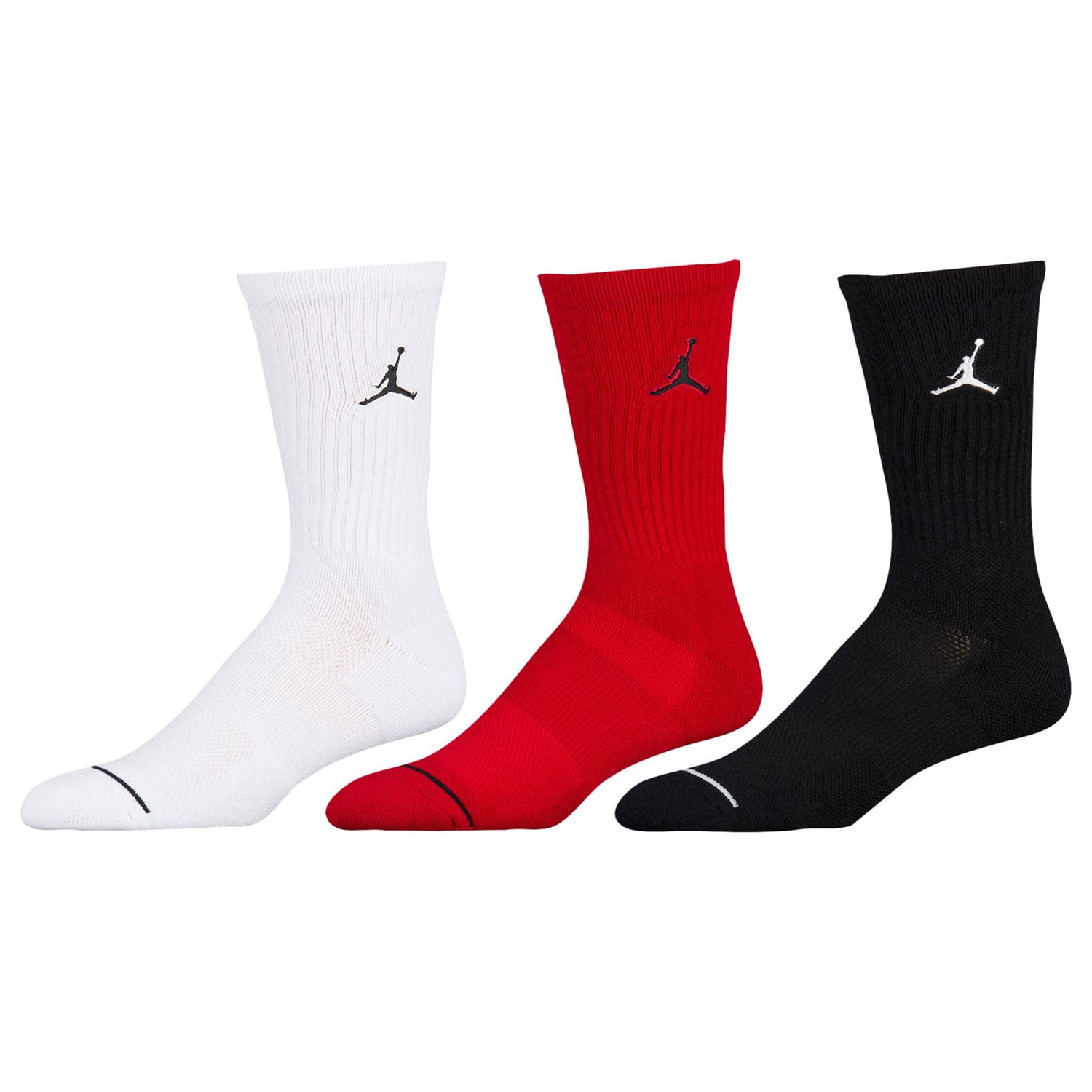 Jordan Jumpman Crew 3 Pair Men's Socks Black/White/Red sx5545-011 ...
