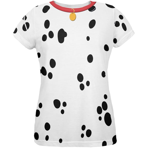 Dog Dalmatian Costume Red Collar All Over Womens T-Shirt