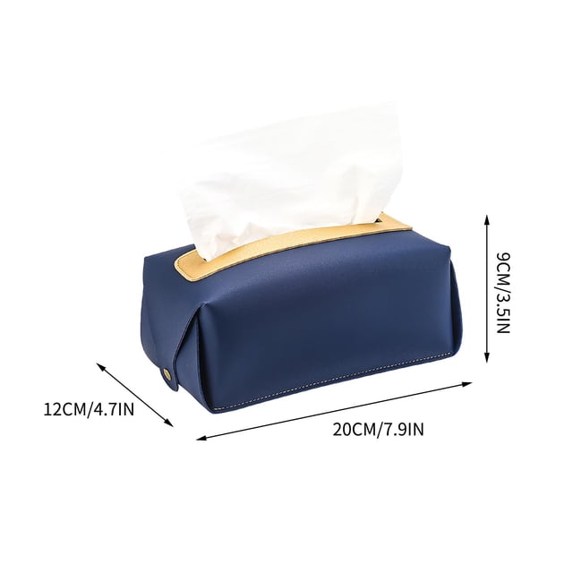 Pompotops Tissue Box Cover, Rectangular Modern Decorative Leather Tissue Box Case Organizer Holder For Vanity Countertop, Night Stands, Livingroom,Office, Car Automotive Clearance