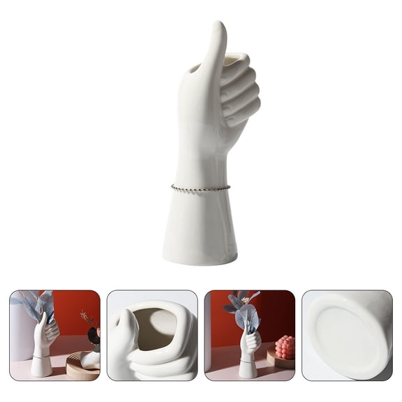 MLINS Style Ceramic Vase Ornaments Indoor Decoration 19X6.5X4CM White