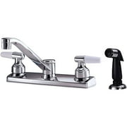 Chrome Double Handle Kitchen Faucet w/Spray