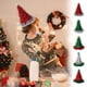 thumbnail image 1 of Sombrero de Papá Noel - Sombrero de Navidad de tela no tejida roja y verde para adultos, decoración navideña y regalo para el festival, 1 of 6
