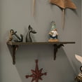thumbnail image 4 of Zeckos Bronze and Verdigris Cast Iron Whale Tail Wall Shelf Brackets Set of 2, 4 of 7