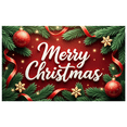 thumbnail image 2 of Decorative Merry Christmas Festive Red Green Polyester Lightweight Banner for Holiday Party Home Decoration Celebration, 2 of 2