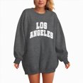 thumbnail image 5 of Towmus Women Long Sleeve Los Angeles Sweatshirts Casual Long Sleeve Raglan Shirts Cool Letter Print Pullover Tops, 5 of 5