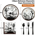 thumbnail image 2 of UniMall Halloween Plates and Napkins Set-Halloween Party Supplies, Spooky Skull Bats Spider Disposable Party Dinnerware Set for 24 Guests for Horror Themed Birthday Decorations Gothic Hallowen Decor, 2 of 14