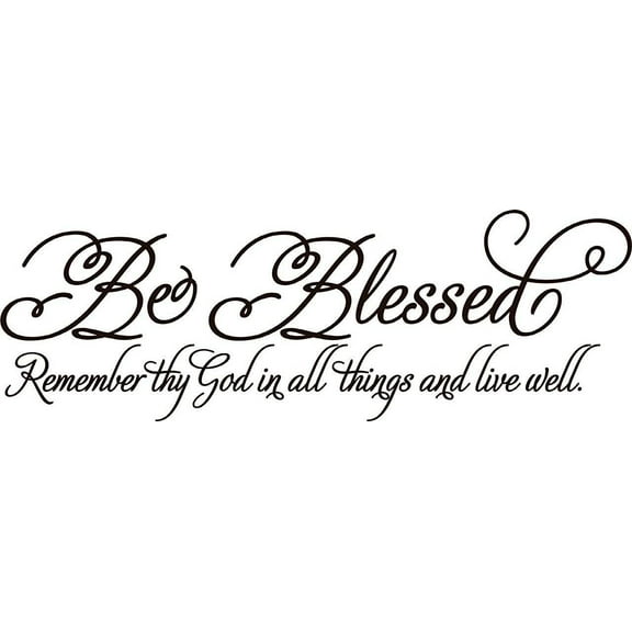 Custom Wall Decal Blessed Be The Name Of The Lord Picture Art Living Room Peel & Stick Sticker - Vinyl Wall Decal