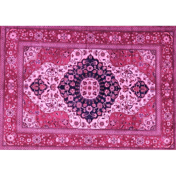 Ahgly Company Indoor Rectangle Persian Pink Traditional Area Rugs, 7' x 10'
