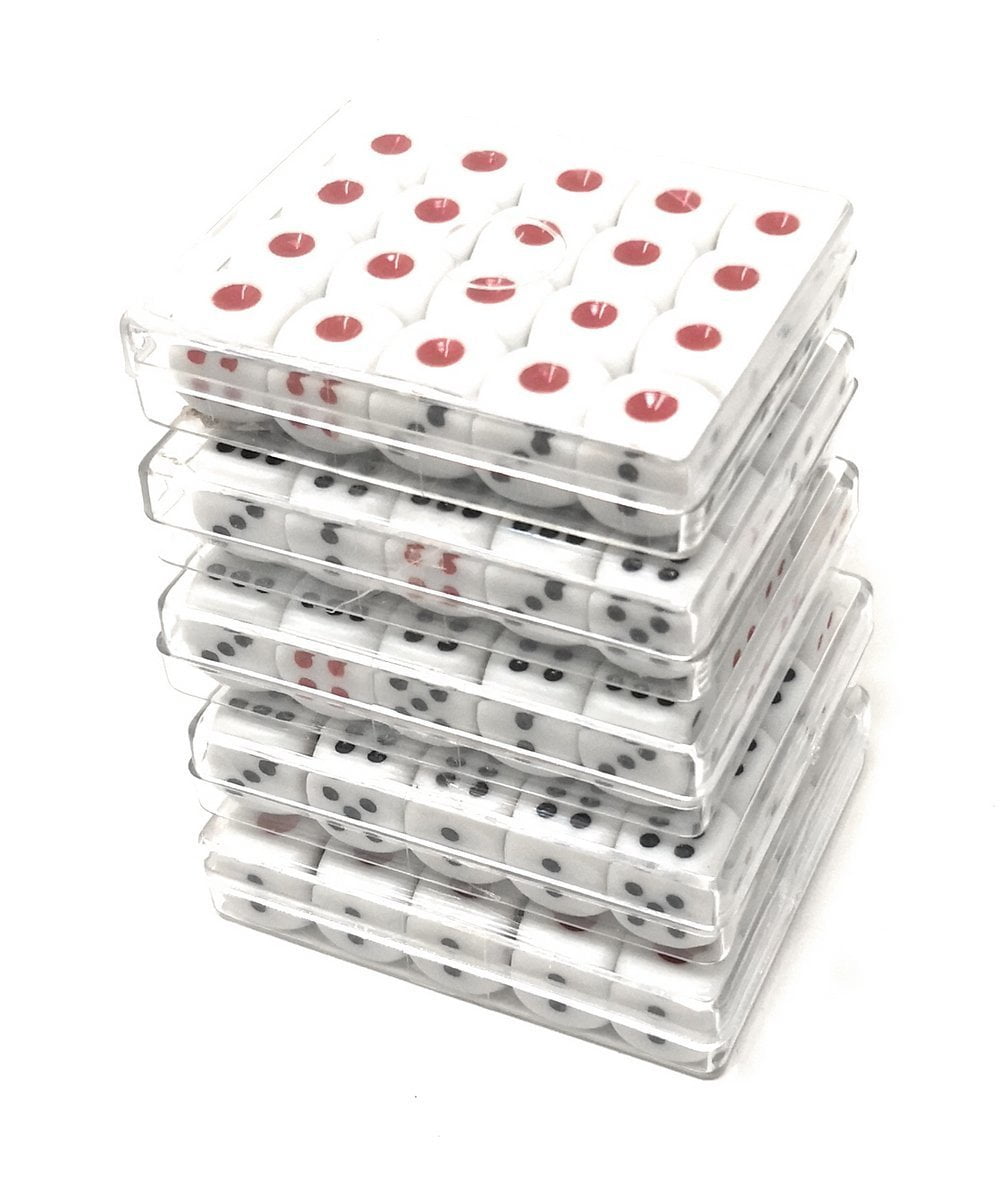 THY COLLECTIBLES 12mm White Dice with Black & Red Pips Dots for Board Games,... 