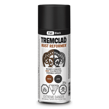 Tremclad Rust Reformer Spray Paint in Flat Black, 291g