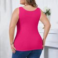 thumbnail image 4 of Smupbvky Womens Plus Size Tank Tops Casual U Neck Sleeveless Vest Slim Fit Summer Trendy Basic T Shirt (XL, Hot Pink), 4 of 6