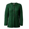 thumbnail image 4 of 100% Irish Merino Wool Ladies A Line Aran Sweater by Carriag Donn Small Green, 4 of 4