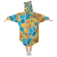 thumbnail image 2 of joogoo Wearable Blanket Hoodie for Giraffe Pattern Pattern Oversized Sherpa Hooded 3-14 YR M, 2 of 7