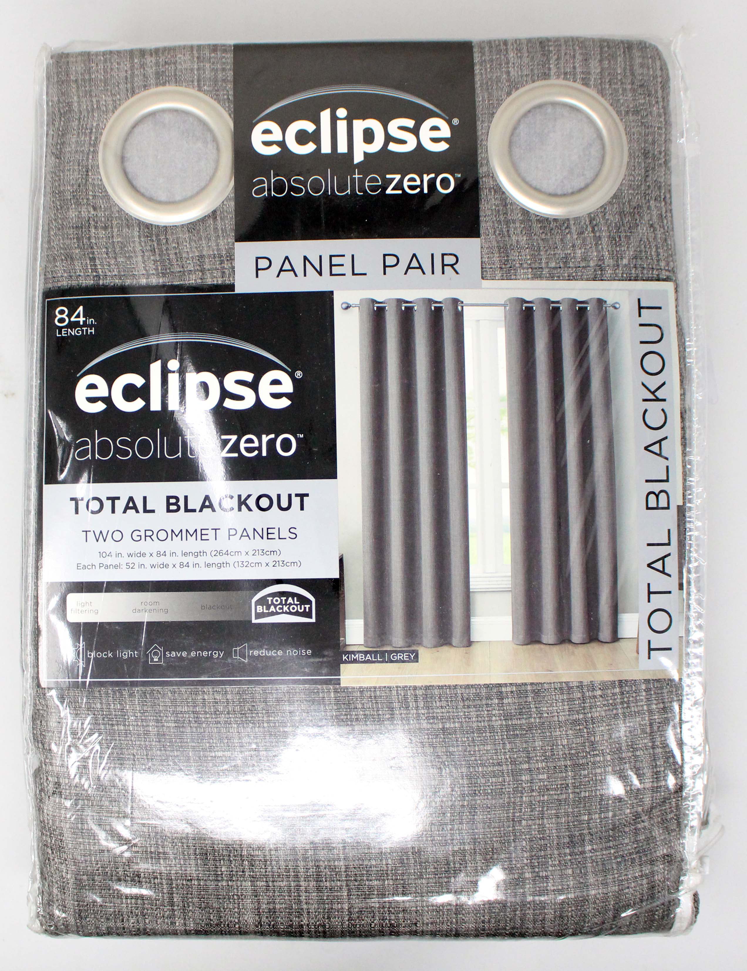 Eclipse Absolute Zero Total Blackout  104in x 84in Curtains 2 Panels Washable 