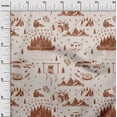 thumbnail image 3 of oneOone Cotton Cambric Brown Fabric Camping Craft Projects Decor Fabric Printed By The Yard 56 Inch Wide, 3 of 4
