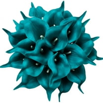 20pcs Artificial Calla Lily Flowers White for DIY Bridal Wedding Bouquet Centerpieces Home Decor (White)