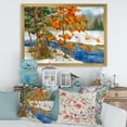 thumbnail image 3 of Designart 'Stream Through The Winter Forest I' Lake House Framed Art Print, 3 of 4