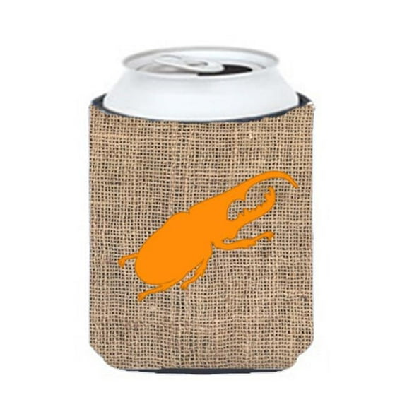 Beetle Burlap And Orange Can Or Bottle Hugger