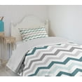 thumbnail image 4 of Ambesonne Chevron Quilted Bedspread Set 2 Pcs, Simple Geometric Zigzags, Twin Size, Multicolor, 4 of 6