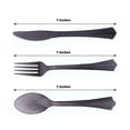 thumbnail image 3 of Efavormart 24 Pack Transparent Black Heavy Duty Plastic Silverware Set With Fan Flared Tip Handle, Disposable Fork Spoon and Knife Set - 7", 3 of 5