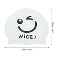 thumbnail image 4 of Unique Bargains 1 Pc Silicone Funny Face Swim Cap White, 4 of 5
