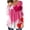 #1 Hot Pink, variant on Luxalzxs Valentines Day Shirts Women Casual Red Love Heart Printed Pullover V-Neck Long Sleeve Buttons Blouse Tops