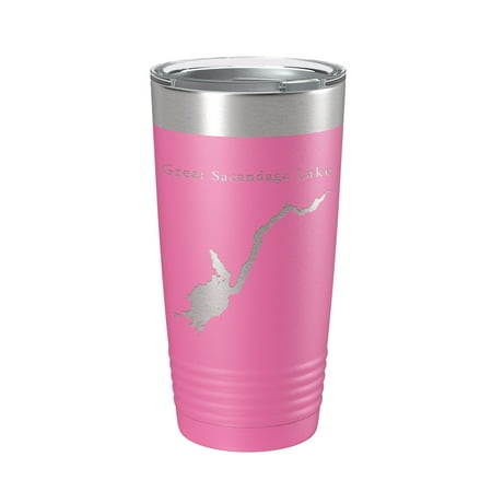 

Great Sacandaga Lake Map Tumbler Travel Mug Insulated Laser Engraved Coffee Cup New York 20 oz Pink