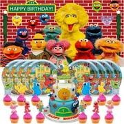 Sesame Street Party Supplies Decor Movie Decorations Banner Plates Background Fans Backdrop