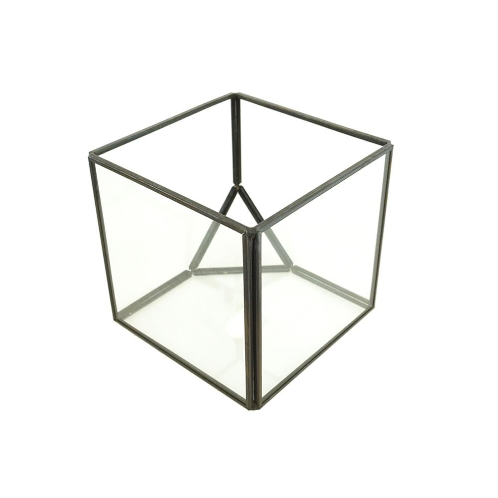 Tilted Cube Glass Terrarium, Black, 4-Inch - Walmart.com - Walmart.com