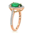 thumbnail image 3 of Galaxy Gold Stunning 1.69 Carat Total Weight 14K Solid Rose Gold Emerald and Natural Diamond Halo Ring Brilliant Pear Cut Tear Drop Shape Round Diamonds Anniversary Engagement Promise Ring (10.5), 3 of 3